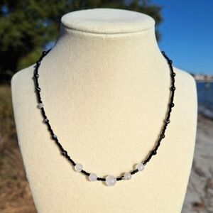 White Jade, Agate, Czech Glass Necklace ~ Handcrafted Jewelry